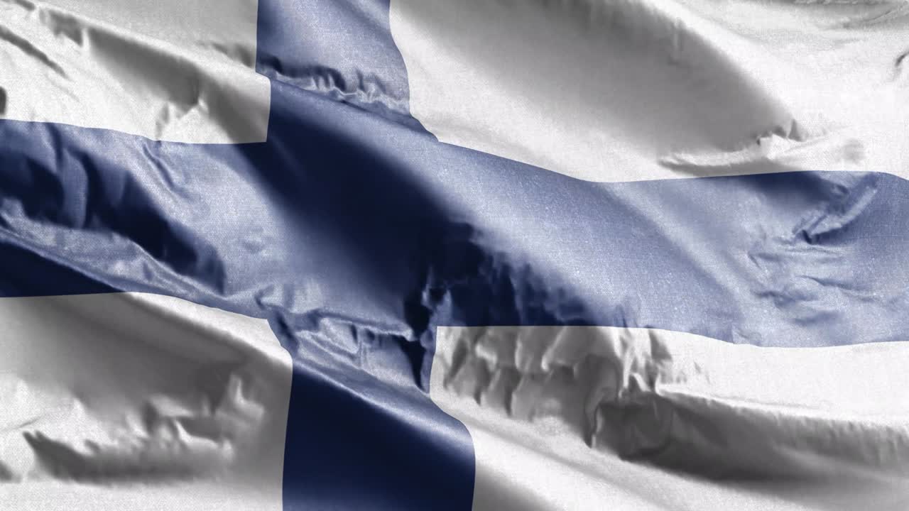 핀란드의 섬유 발이 바람에 흔들리며, 핀란드 발은 바람에서 흔들리고, 직물 섬유 조직은 완전히 채우는 배경, 10 초 루프.