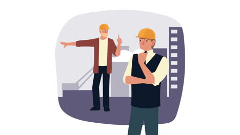 arquitectos trabajadores personajes de animación