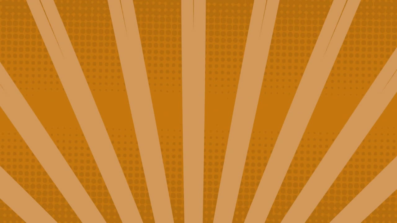 Orange radial lines and halftone dots animation