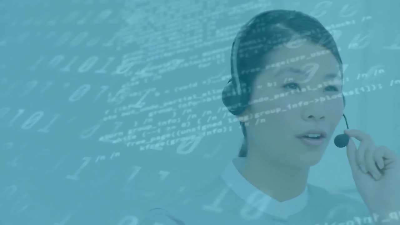 컴퓨터 언어의 애니메이션, 바이너리 코드 아시아 에이전트 고객을 돕는 전화