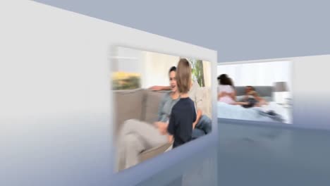 montage of families at home