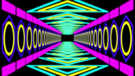 animación de un patrón de neón multicolor que se mueve en movimiento hipnótico en un bucle sin costuras