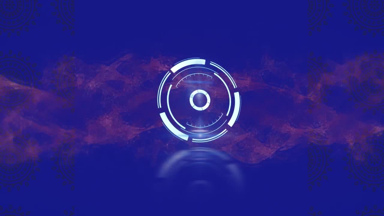 animación del procesamiento de la cerradura de seguridad sobre vapor rojo, sobre fondo azul