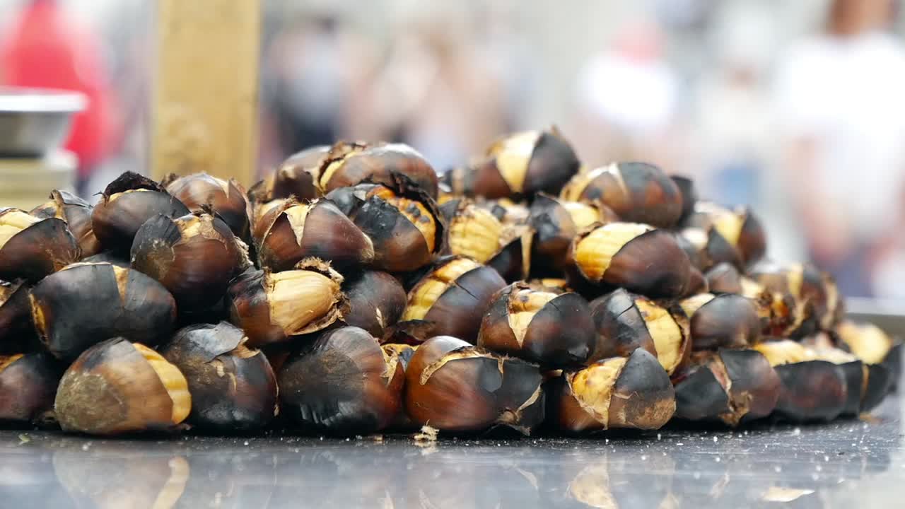Roasted Chestnuts on a Street Market