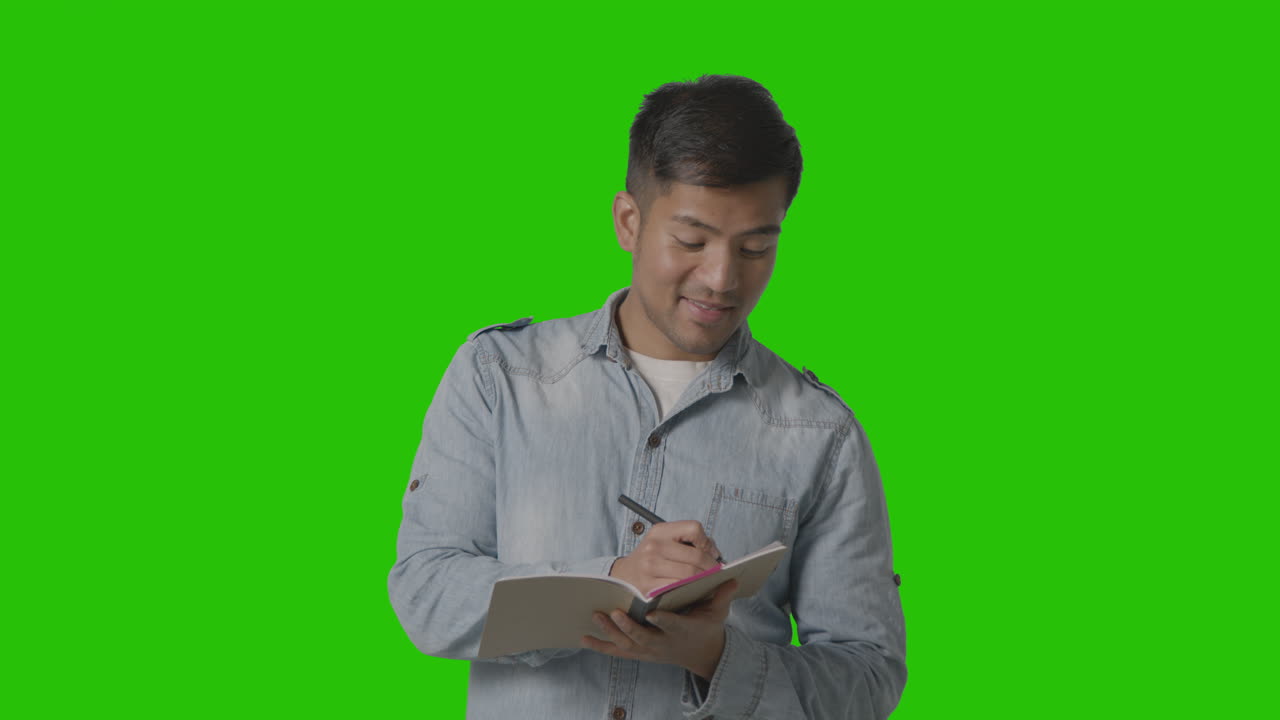 Male Teacher Talking To School University Or College Class In Lesson Against Green Screen 1