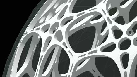 perforated structure orbiting. abstract background. 3d