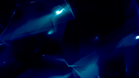 4k video blue abstract geometrical glass - diamond triangles loop able background