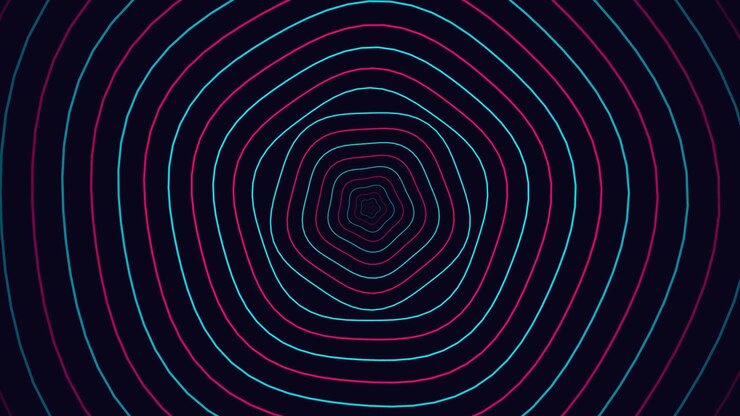 Linhas Pentagonais Pulsantes Abstratas em Cores Neon