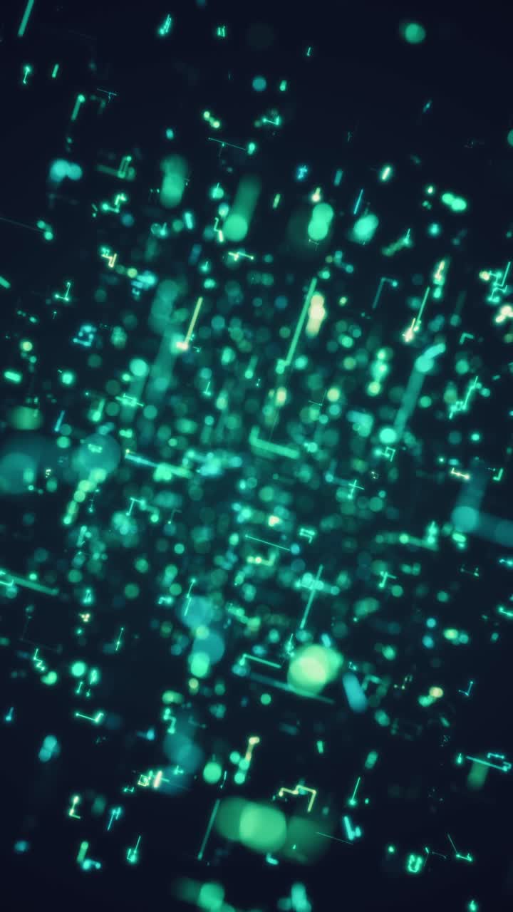 tecnología abstracta concepto de fondo de big data. transferencia y almacenamiento de conjuntos de datos, video en bucle vertical