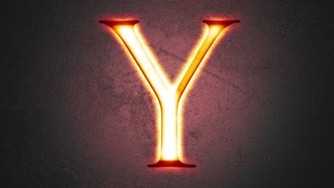 engraved letter y shining