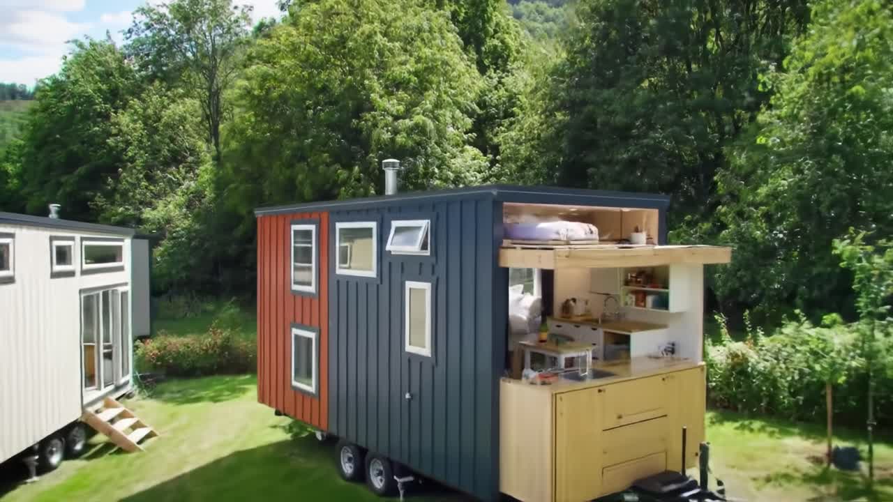 Exploring the Charm and Functionality of Modern Tiny Homes: A Close-Up Look at Sustainable Living in a Compact Space