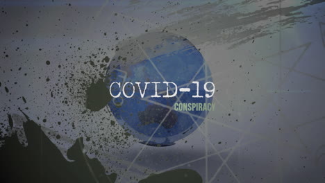 animación de texto de conspiración de covid 19 en todo el mundo