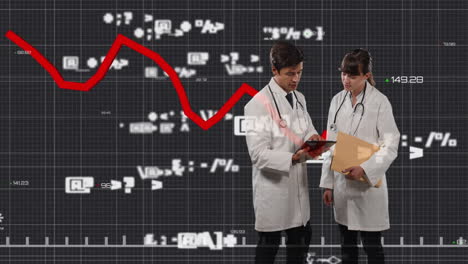 animation of financial data processing diverse doctors