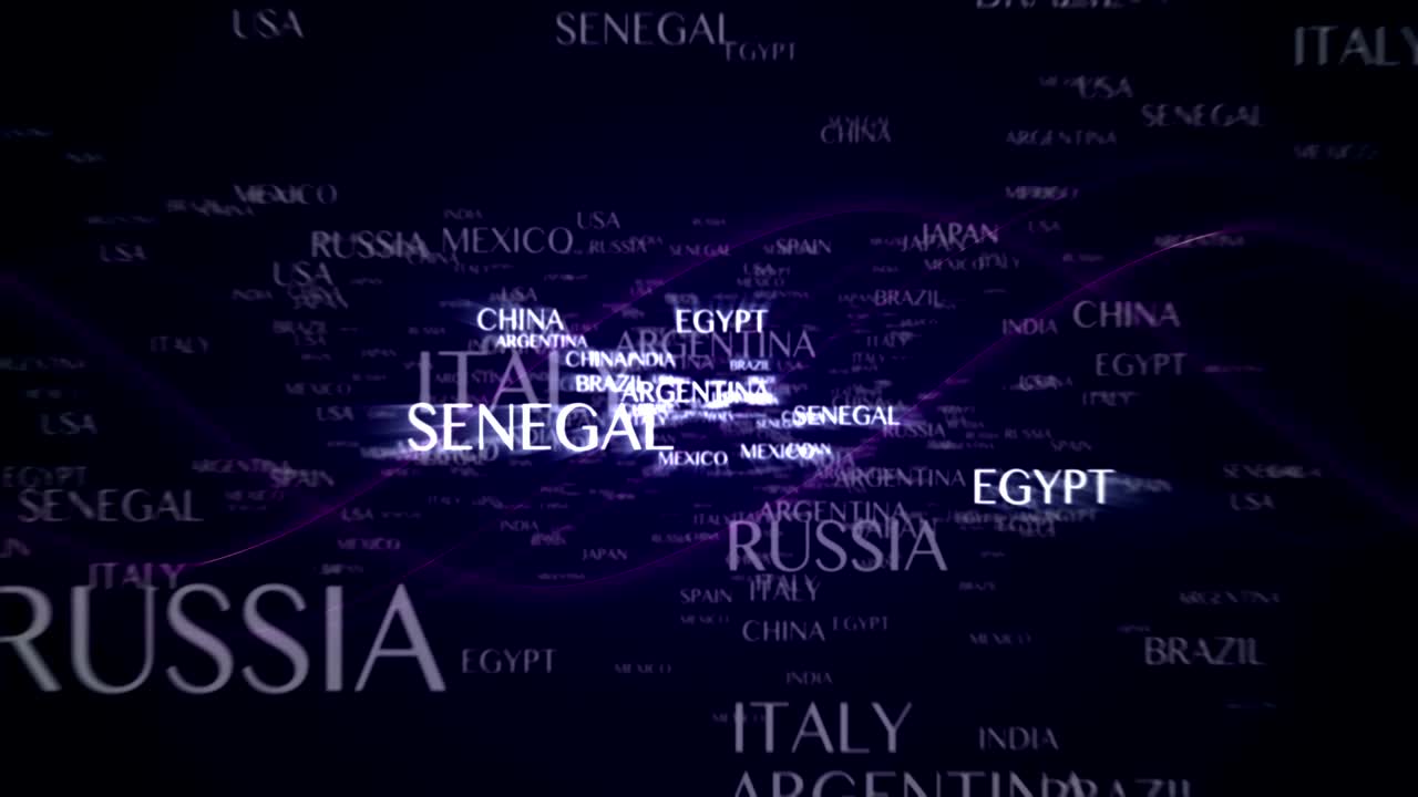 세계 상태 텍스트 애니메이션 및 최종 여행 텍스트, 렌더링, 배경, 루프