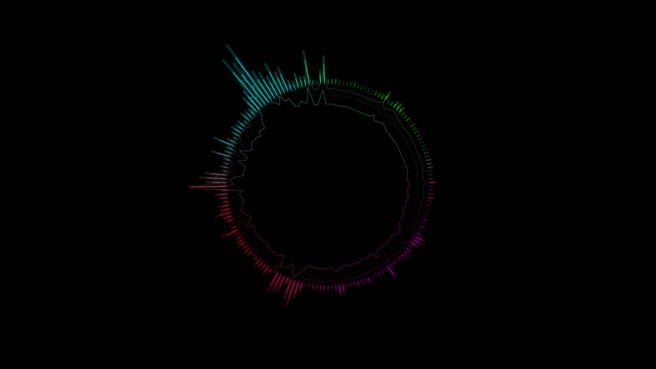 Abstract music sound wave equalizer or audio voice and soundtrack waveform isolated on black
