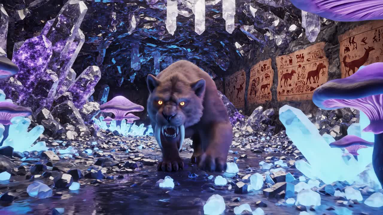 Saber-Toothed Tiger in Crystal Cave