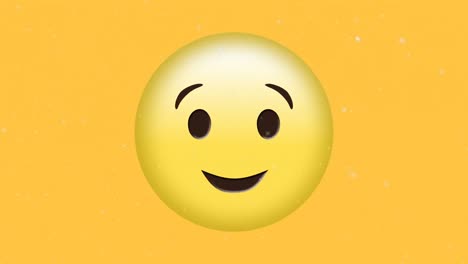 Animation-of-white-snow-falling-over-winking-emoji-on-yellow-background