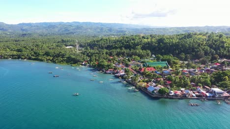 scenic view of fishing village in southern leyte - aerial shot