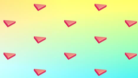 Animation-of-red-triangles-repeated-on-yellow-and-green-background