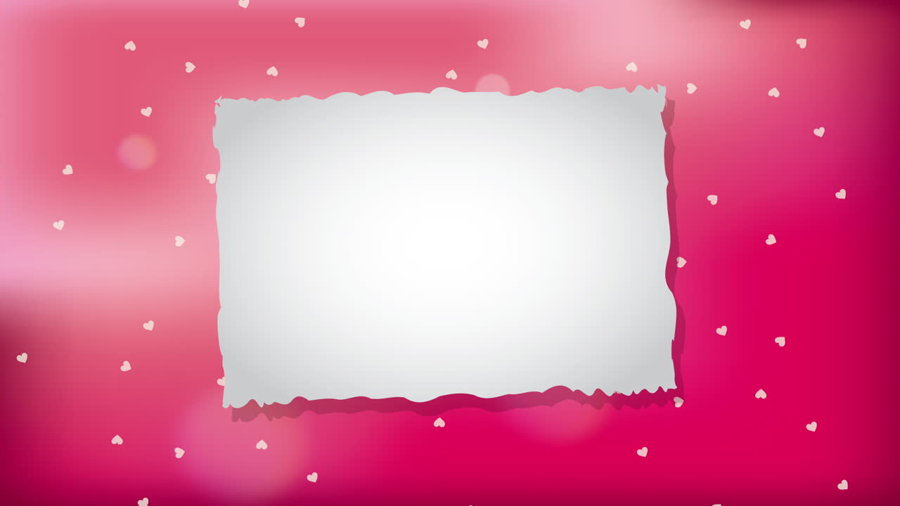 carta di san valentino con cornice quadrata e modello di cuori d'amore