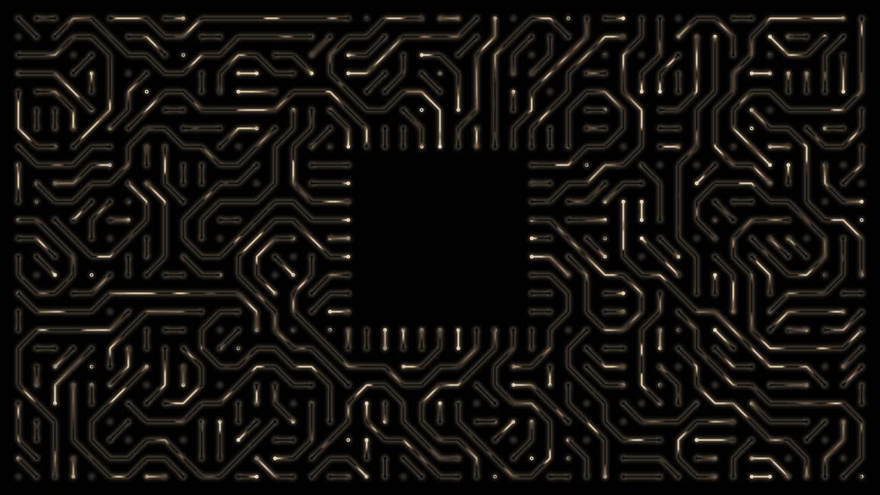 Abstract circuit board animation with glowing lines, digital network background for technology concepts