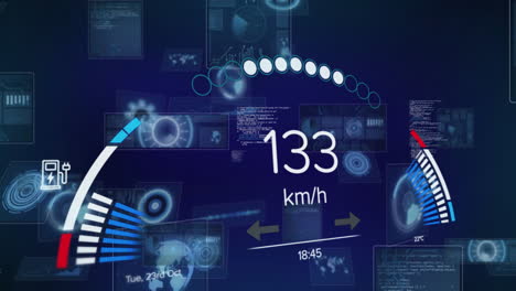 animación de iconos y procesamiento de datos