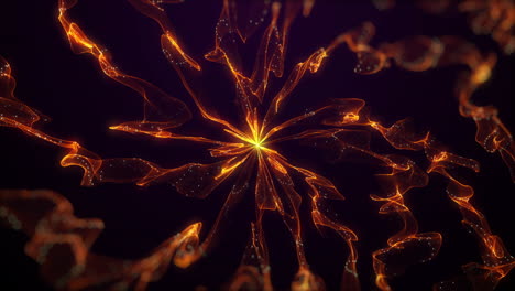 rastros de luz naranja que fluyen contra un fondo negro