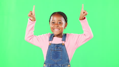 Kids,-pointing-and-a-black-girl-on-a-green-screen