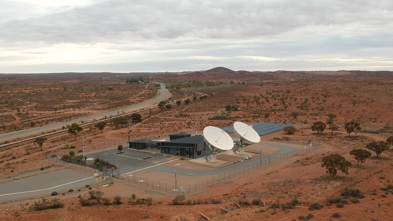 Satellite dishes in the remote outback of Australia