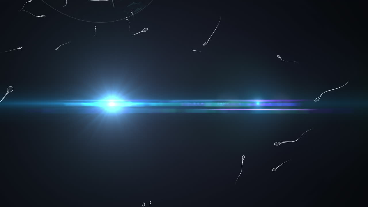 Animation of light spots over sperm cells and circle