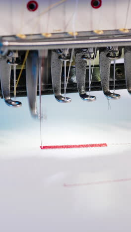 sewing machine stitching on fabric