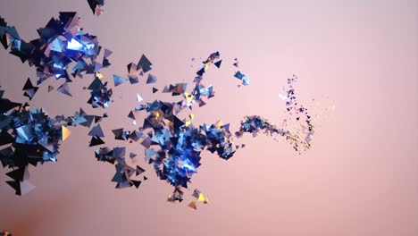 fondo 3d abstracto con formas geométricas azules y doradas