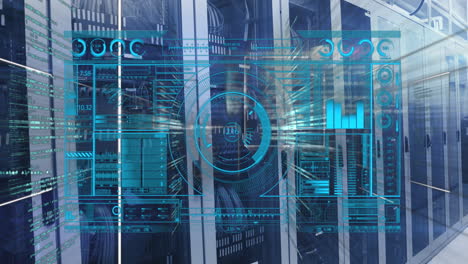 animazione dell'elaborazione dei dati sulla sala server