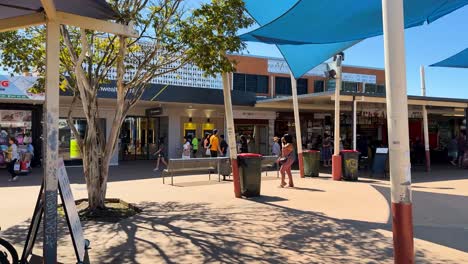 shoppers and activities at inala plaza, queensland