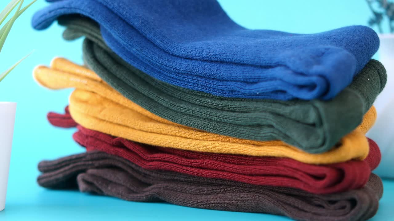 Stack of colorful children's socks