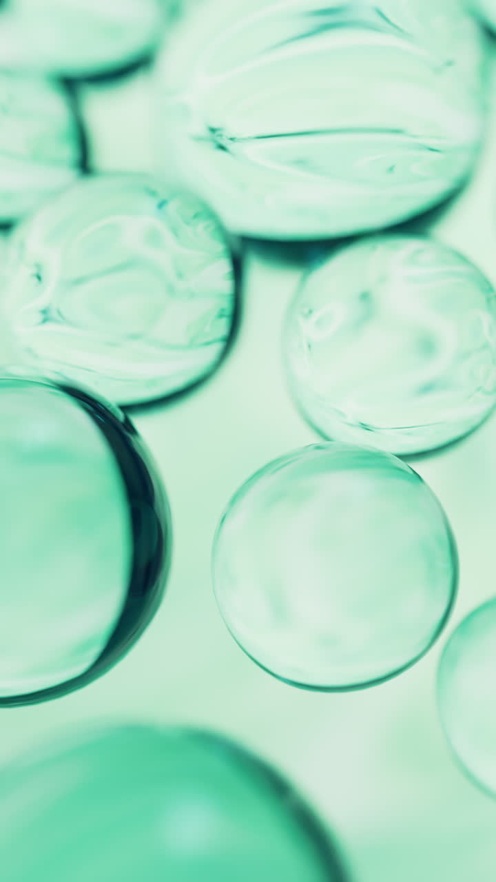 Transparent glass bubbles background, 3d rendering.