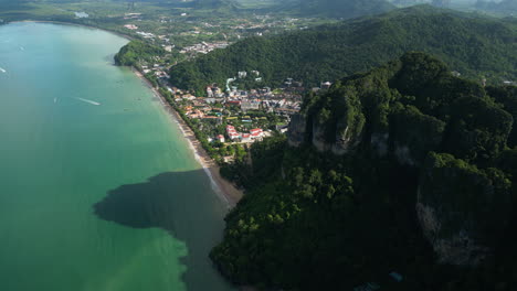 Ao-Nang-coastline-in-Krabi-province-at-sunny-day,-Thailand