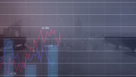 Animation-of-financial-data-processing-over-cityscape