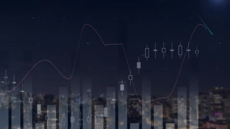 Animación-De-Diagramas-Y-Procesamiento-De-Datos-Sobre-El-Paisaje-Urbano.