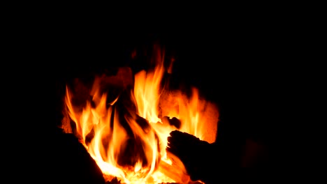 fuego ardiente en el horno