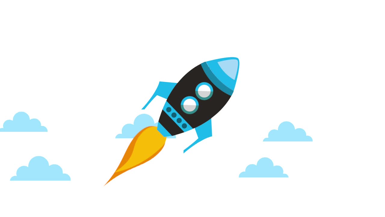 launching rocket startup progress business concept
