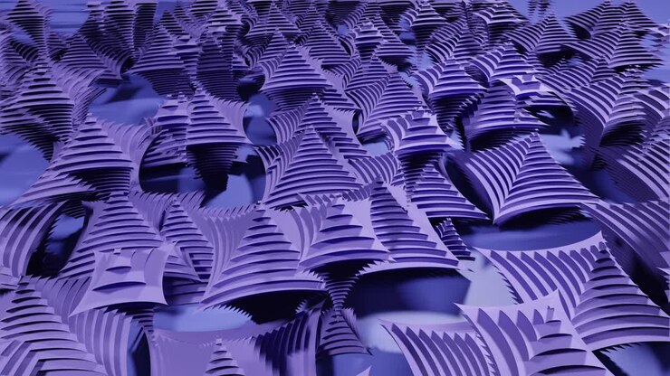 3D Loopable Abstract Animation with a Violet Octahedron Geometric Pattern