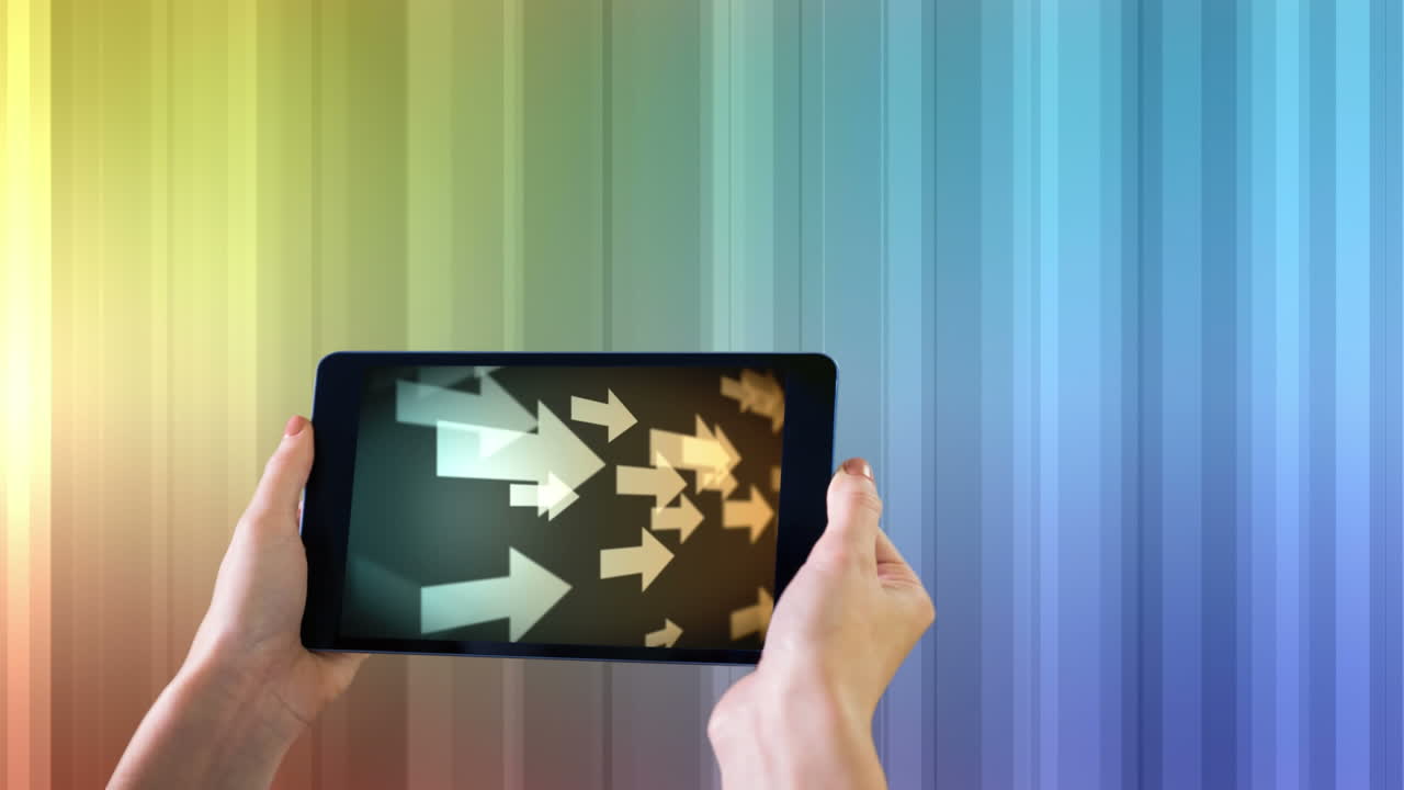 digital generado por una mujer con una tableta digital 4k