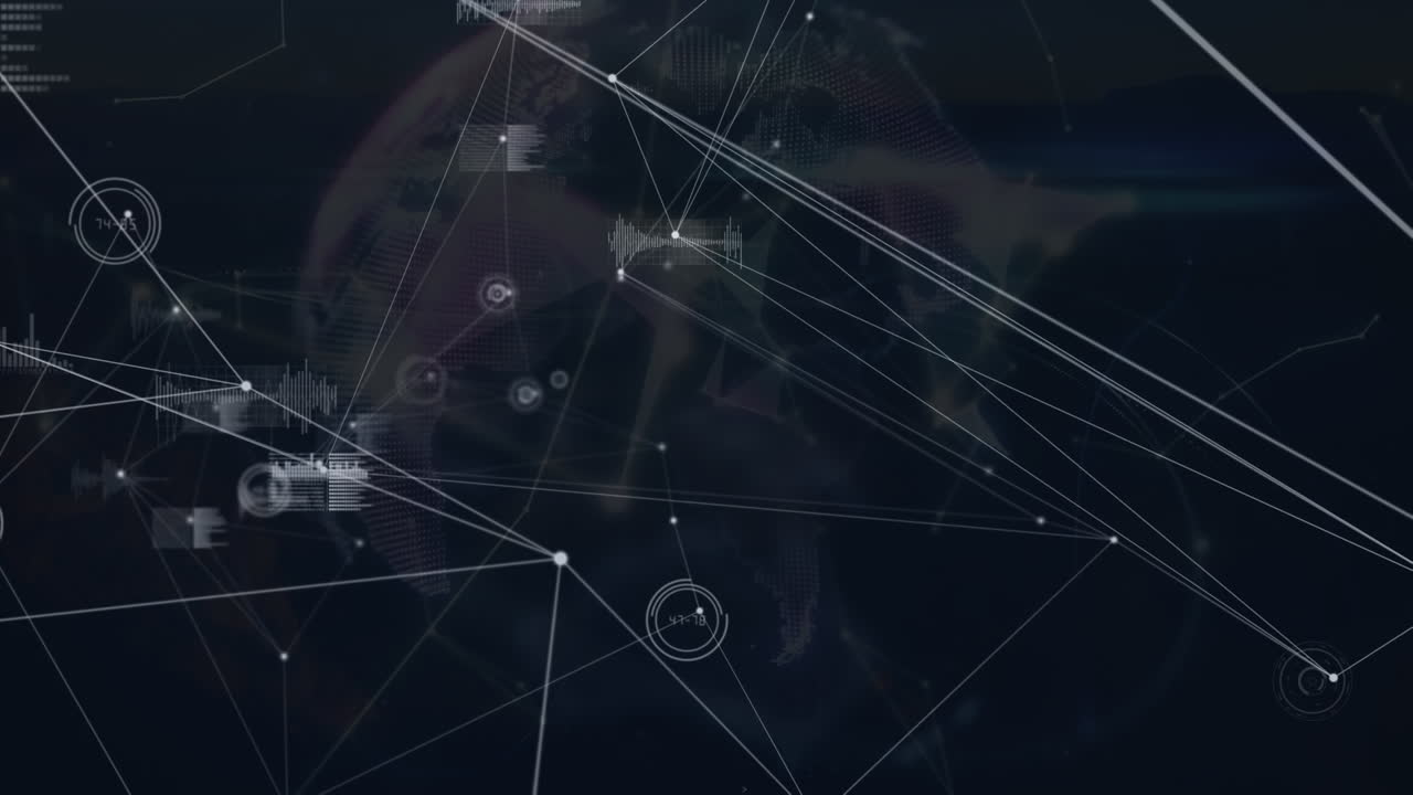 Animation of network of connections over black background