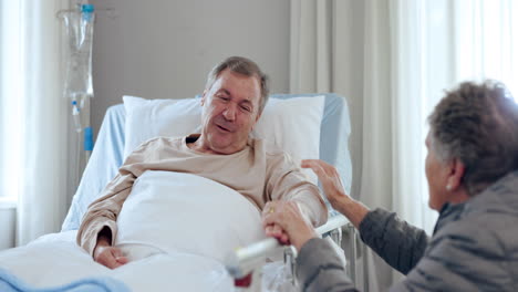 hospital, support and man in elderly care