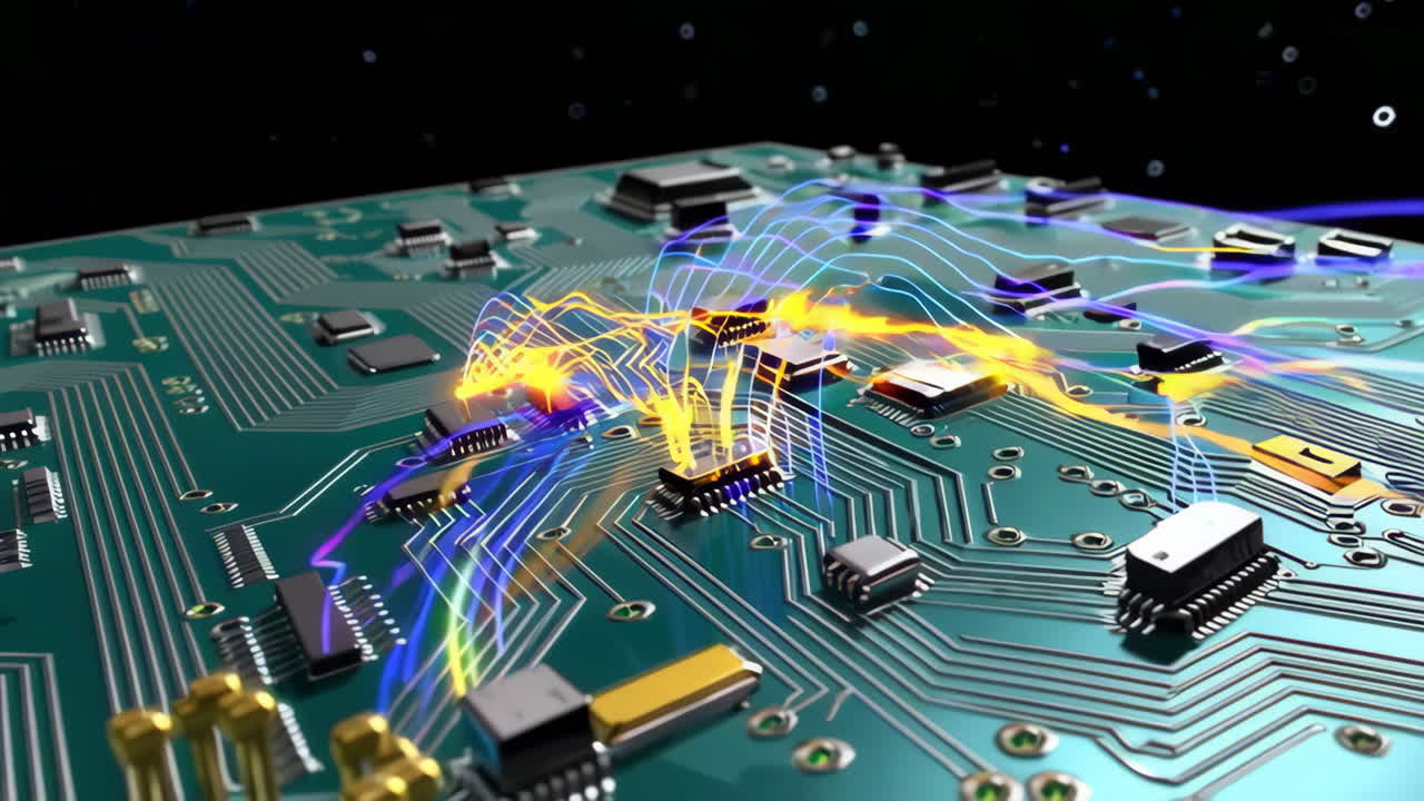 Detailed Circuit Board with High-Tech Components