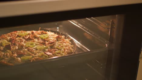 baking a delicious homemade pizza in the oven