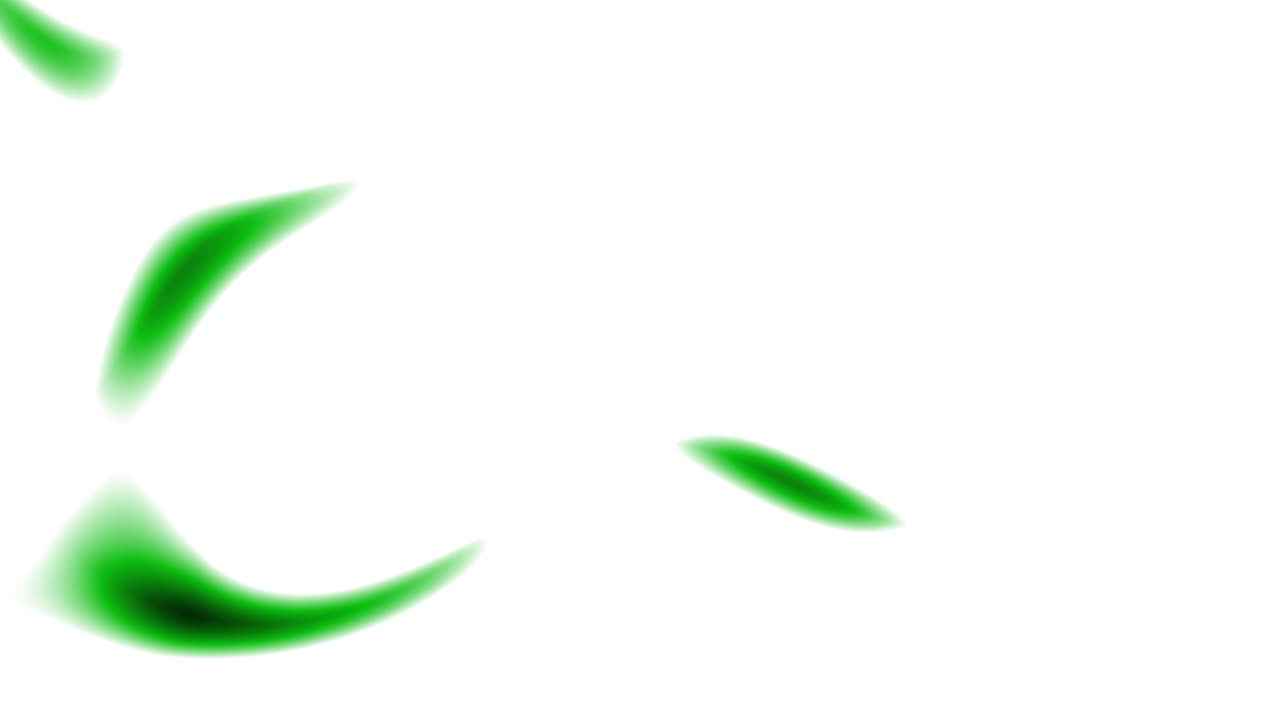 루프 애니메이션: 추상적인 다채로운 파동 녹색 배경, 3d 렌더링