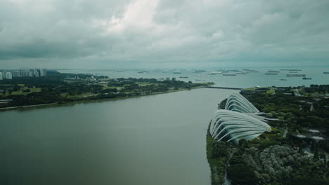 aerial view of gardens by the bay in singapore