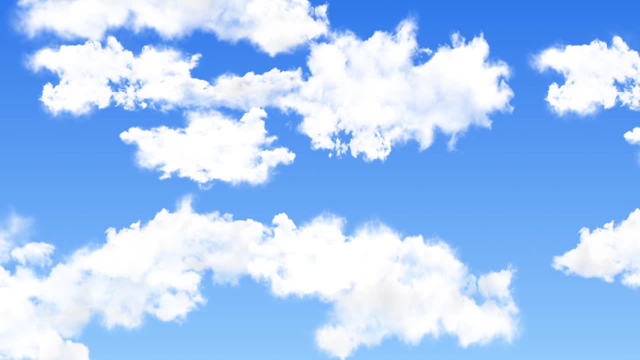 아름다운 파란 하늘과 구름 루프 애니메이션 배경 녹색 화면.